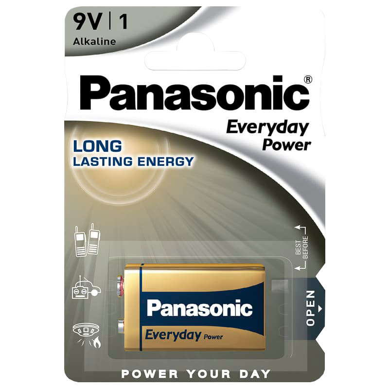 Bateria alkaliczna 6LR61 9V (R9) PANASONIC EVERYDAY POWER - 1 sztuka - blister