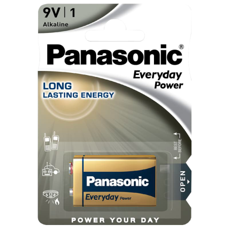 Bateria alkaliczna 6LR61 9V (R9) PANASONIC EVERYDAY POWER - 1 sztuka - blister